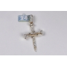 Mens Diamond Nail Cross Religious Pendant 14K Yellow Gold 1.22ct