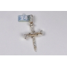 Mens Diamond Nail Cross Religious Pendant 14K Yellow Gold 1.22ct
