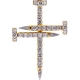 14K Yellow Gold 0.58 ct Diamond Nail Cross Religious Pendant