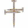 Mens Diamond Nail Cross Fancy Pendant 14K Yellow Gold 0.58ct