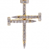 14K Yellow Gold 0.58 ct Diamond Nail Cross Religious Pendant