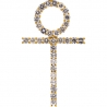 18K Yellow Gold 2.01 ct Diamond Egyptian Ankh Loop Cross Pendant 