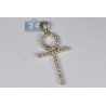 Mens Diamond Egyptian Ankh Cross Pendant 18K Yellow Gold 2.01ct