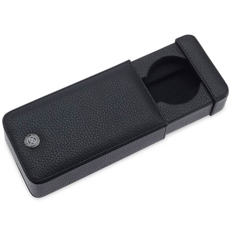 Single Watch Slipcase Travel Box D160 Rapport Black Leather