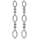 18K White Gold 1.31 ct Diamond Womens Drop Earrings