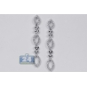 Womens Diamond Open Drop Earrings 18K White Gold 1.31 Carat