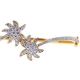 14K Yellow Gold 1.65 ct Diamond Palm Womens Bangle Bracelet