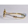 Womens Diamond Palm Bangle Bracelet 14K Yellow Gold 1.65 ct