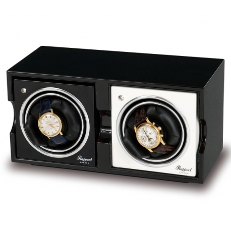 Double Watch Winder Box FR02 Rapport Evolution Black Wood