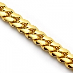 Solid 14K Yellow Gold Miami Cuban Link Mens Chain Necklace 5mm