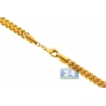 Real 14K Yellow Gold Hollow Franco Diamond Cut Mens Chain 3mm