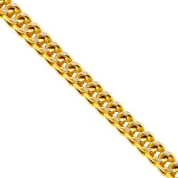 14K Yellow Gold Franco Diamond Cut Link Mens Chain 4.5 mm
