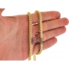 14K Yellow Gold Hollow Franco Diamond Cut Link Mens Chain 4.5 mm
