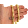 14K Yellow Gold Franco Diamond Cut Link Mens Chain 7 mm