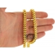Heavy 14K Yellow Gold Franco Hollow Link Mens Chain 7 mm
