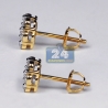 Womens Diamond Cluster Stud Earrings 14K Yellow Gold 0.70 Carat