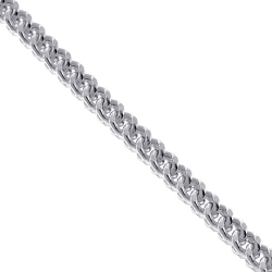Heavy 14K White Gold Solid Franco Link Mens Chain 5.3 mm Italy