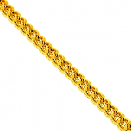 Italian 14K Yellow Gold Hollow Franco Mens Chain Necklace 3.6mm