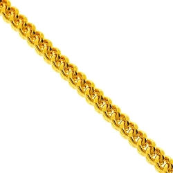 Italian 14K Yellow Gold Hollow Franco Mens Chain 5.5 mm