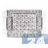 Mens Diamond Classic Rectangle Signet Ring 14K White Gold 1.31ct