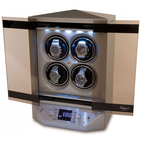 Quad Watch Winder Cabinet W310 Rapport Templa Silver Wood