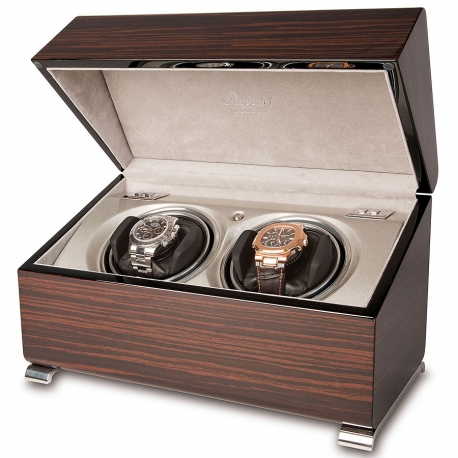 Double Watch Winder Box W342 Rapport Vogue Macassar Wood