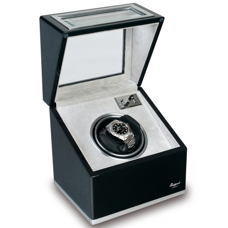 Rapport Optima Ebony Aluminum Single Watch Winder Box W261