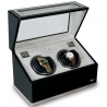Rapport Optima Ebony Aluminum Double Watch Winder Box W262