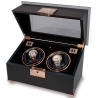 Double Watch Winder W332 Rapport Optima Black Wood Rose Gold