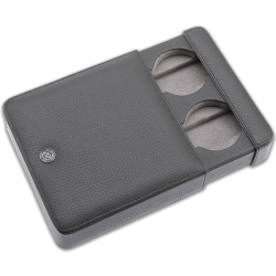 Double Watch Slipcase Travel Box D172 Rapport Gray Leather