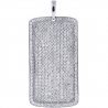 14K White Gold 6.86 ct Diamond Mens Dog Tag Pendant