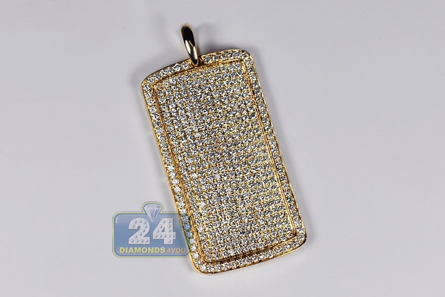 thumbnail image 2 of 18k Gold Moissanite Diamond Dog Tag Pendant – Drip Culture Jewelry 2 of 12