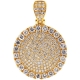 14K Yellow Gold 7.73 ct Diamond Mens Round Pendant
