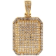 14K Yellow Gold 2.01 ct Diamond Puff Dog Tag Mens Pendant