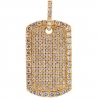 Mens Diamond Dog Tag ID Pendant 14K Yellow Gold 4.80 Carat