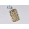 Mens Diamond Dog Tag ID Pendant 14K Yellow Gold 4.80 Carat