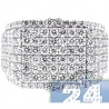 Mens Round Cut Diamond Signet Ring 14K White Gold 3.44ct