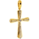 10K Yellow Gold 0.36 ct Diamond Mens Cross Pendant