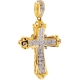 10K Yellow Gold 0.31 ct Diamond Cross Mens Pendant
