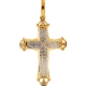 10K Yellow Gold 0.17 ct Diamond Mens Cross Pendant