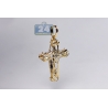 Mens Diamond Cheap Religious Cross Pendant 10K Yellow Gold .17ct