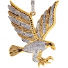 Mens Diamond Eagle Wings Pendant 10K Yellow Gold 0.27 Carat