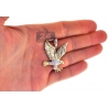 Mens Diamond Eagle Wings Pendant 10K Yellow Gold 0.27 Carat