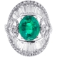 18K White Gold 8.85 ct Emerald Diamond Womens Ring