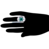 Womens Oval Emerald Diamond Large Ring 18K White Gold 8.85 ct 