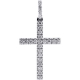 14K White Gold 3.11 ct Diamond Mens Cross Pendant