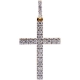 14K Yellow Gold 3.08 ct Diamond Mens Cross Pendant