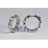 Womens Diamond Round Hoop Earrings 18K White Gold 7.50 ct
