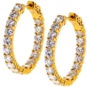 Womens Diamond Round Hoop Earrings 18K Yellow Gold 5.23 ct