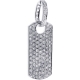 14K White Gold 1.79 ct Full Diamond Dog Tag Mens Pendant